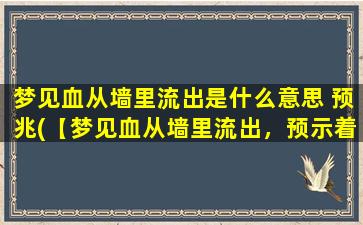 梦见血从墙里流出是什么意思 预兆(【梦见血从墙里流出，预示着什么】)